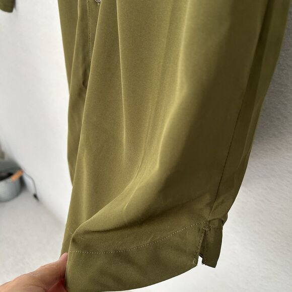 Abercrombie & Fitch Dress Women S Green Button Up Roll Tab Sleeve Casual Preppy - Picture 10 of 15